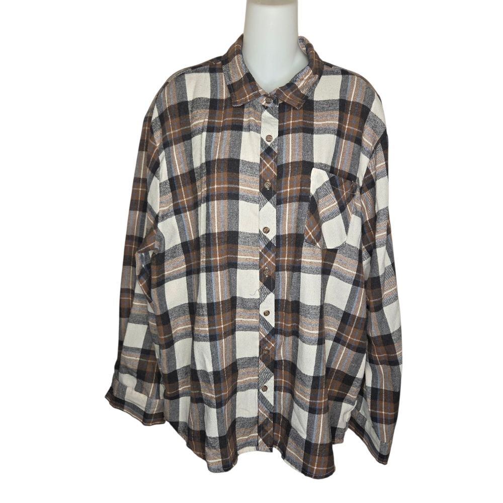 L.i.f.e. Love Is For Eternity Plaid Button Up Flannel Shirt Size XL